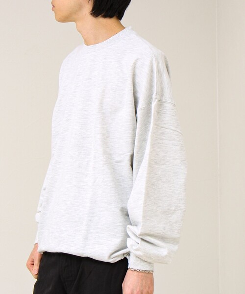 GLOSTER（グロスター）の「【無地/リアルツリーカモ】ミニ裏毛 裾ドロストスウェット（スウェット・メンズ・リアルツリーカモ/チャコールグレー/ライトグレー・L/M）」の18枚目の写真