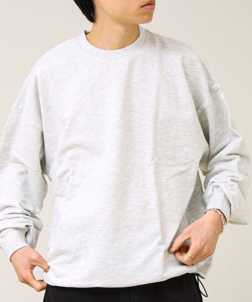 GLOSTER（グロスター）の「【無地/リアルツリーカモ】ミニ裏毛 裾ドロストスウェット（スウェット・メンズ・リアルツリーカモ/チャコールグレー/ライトグレー・L/M）」の19枚目の写真