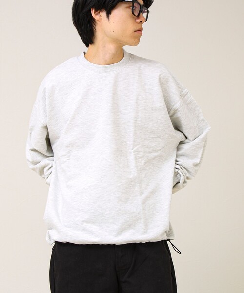 GLOSTER（グロスター）の「【無地/リアルツリーカモ】ミニ裏毛 裾ドロストスウェット（スウェット・メンズ・リアルツリーカモ/チャコールグレー/ライトグレー・L/M）」の20枚目の写真