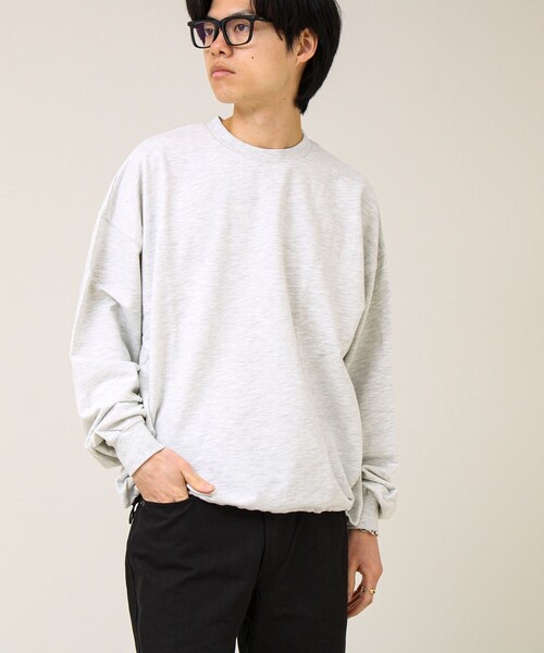 GLOSTER（グロスター）の「【無地/リアルツリーカモ】ミニ裏毛 裾ドロストスウェット（スウェット・メンズ・リアルツリーカモ/チャコールグレー/ライトグレー・L/M）」の21枚目の写真