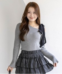 clear | シアーリボンワンショルニットトップス[大人 フェミニン 上品]≪新作≫(ニット/セーター)