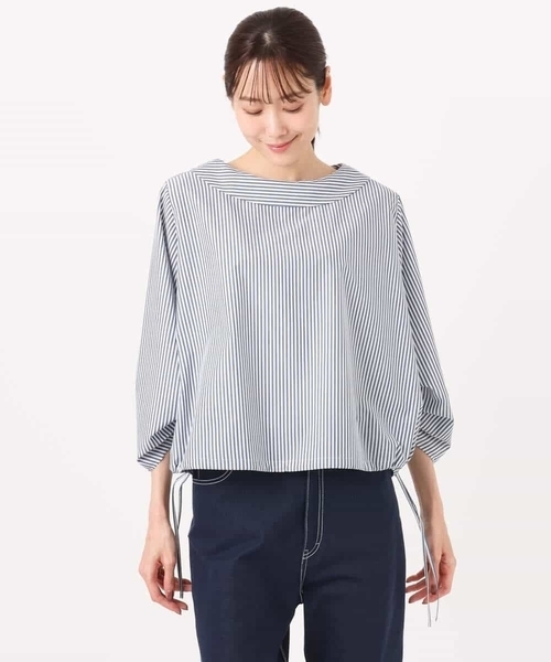 MK MICHEL KLEIN（エムケーミッシェルクラン）の「ロールネック ギャザースリーブブラウス/接触冷感/洗える（シャツ/ブラウス・レディース・ライトブルー/ラベンダー/ネイビー・38）」の10枚目の写真