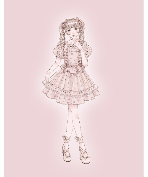 mellfy memory(メルフィーメモリー)の「Love to doll baby rose skirt(スカート・レディース・ピンク/ホワイト・Mサイズ/mini/Sサイズ/long/Sサイズ/mini/Mサイズ/long)」の3枚目の写真