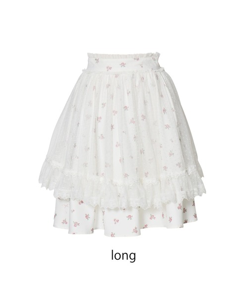 mellfy memory(メルフィーメモリー)の「Love to doll baby rose skirt(スカート・レディース・ピンク/ホワイト・Mサイズ/mini/Sサイズ/long/Sサイズ/mini/Mサイズ/long)」の4枚目の写真
