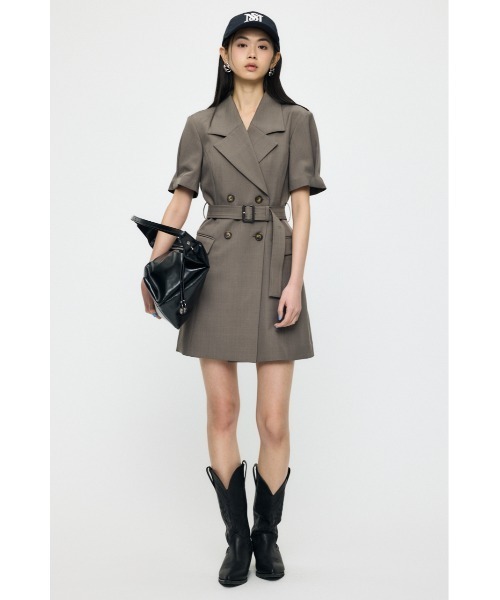 MOUSSY(マウジー)の「【26年SS新作】TRENCH ミニドレス(ワンピース・レディース・グレー/ネイビー/ブラウン・1/2)」の6枚目の写真