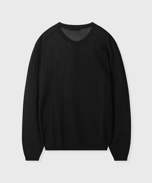 KIIMUIR（キミュア）の「クールタッチヘンリーネッククロップニット_ブラック（ニット/セーター・メンズ・ブラック・MEDIUM/LARGE/X-LARGE）」の8枚目の写真