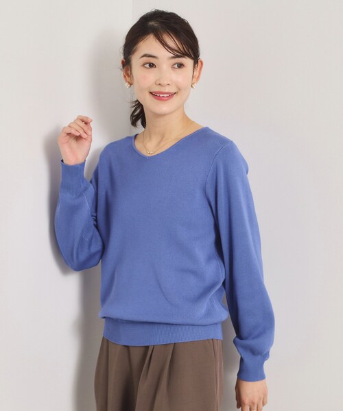 ITS'DEMO（イッツデモ）の「【洗濯機OK】花粉防止Vネックニット（ニット/セーター・レディース・ライトイエロー系/ピンク/ピンク系/オフホワイト/ブルー・00）」の2枚目の写真