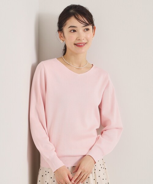 ITS'DEMO（イッツデモ）の「【洗濯機OK】花粉防止Vネックニット（ニット/セーター・レディース・ライトイエロー系/ピンク/ピンク系/オフホワイト/ブルー・00）」の18枚目の写真