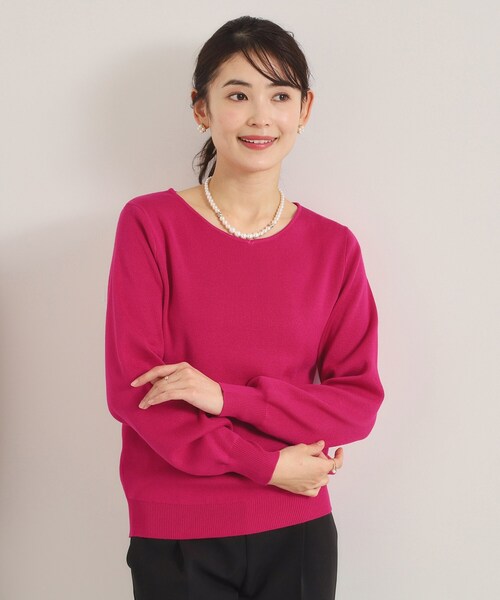 ITS'DEMO（イッツデモ）の「【洗濯機OK】花粉防止Vネックニット（ニット/セーター・レディース・ライトイエロー系/ピンク/ピンク系/オフホワイト/ブルー・00）」の22枚目の写真