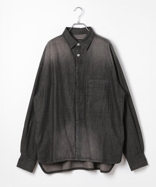 HEREIAM(ヘレイアム)の「【HEREIAM MEN】ユニセックス/MID DENIM シャツ(シャツ/ブラウス・メンズ・ブラック/ブルー系・LARGE/MEDIUM)」の2枚目の写真