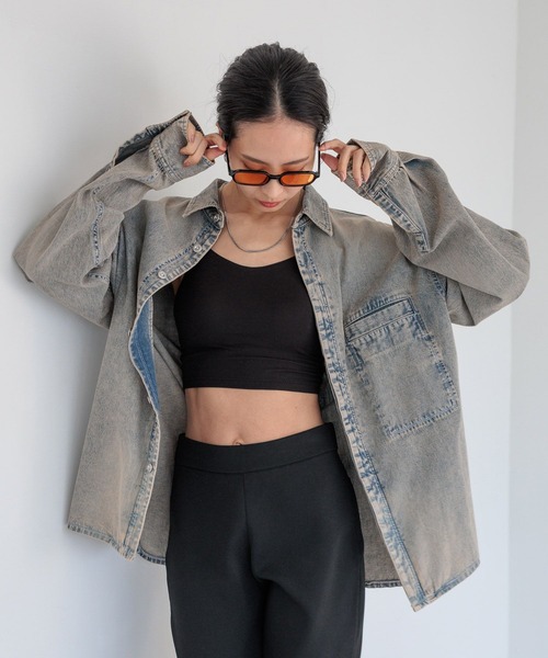 HEREIAM(ヘレイアム)の「【HEREIAM MEN】ユニセックス/MID DENIM シャツ(シャツ/ブラウス・メンズ・ブラック/ブルー系・LARGE/MEDIUM)」の3枚目の写真