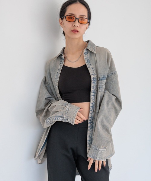 HEREIAM(ヘレイアム)の「【HEREIAM MEN】ユニセックス/MID DENIM シャツ(シャツ/ブラウス・メンズ・ブラック/ブルー系・LARGE/MEDIUM)」の5枚目の写真