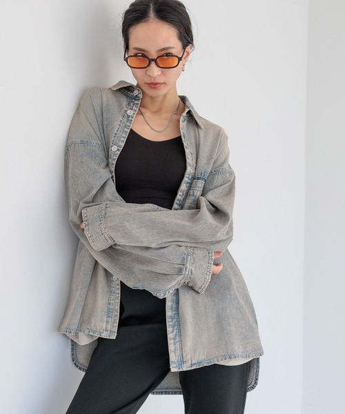 HEREIAM(ヘレイアム)の「【HEREIAM MEN】ユニセックス/MID DENIM シャツ(シャツ/ブラウス・メンズ・ブラック/ブルー系・LARGE/MEDIUM)」の7枚目の写真