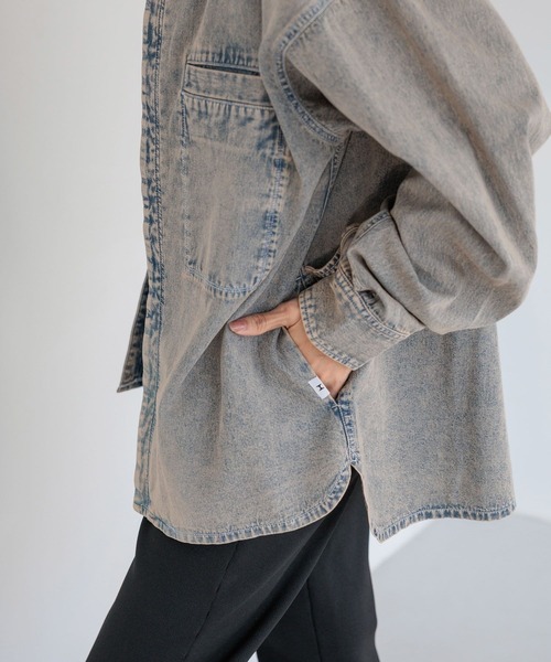 HEREIAM(ヘレイアム)の「【HEREIAM MEN】ユニセックス/MID DENIM シャツ(シャツ/ブラウス・メンズ・ブラック/ブルー系・LARGE/MEDIUM)」の11枚目の写真