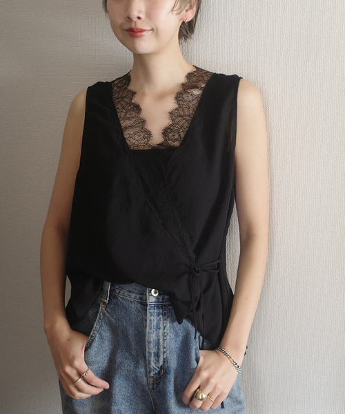 plage（プラージュ）の「《追加》solstiss frenchlace ジレ 2（その他トップス・レディース・ブラック/ホワイト・FREE）」の5枚目の写真