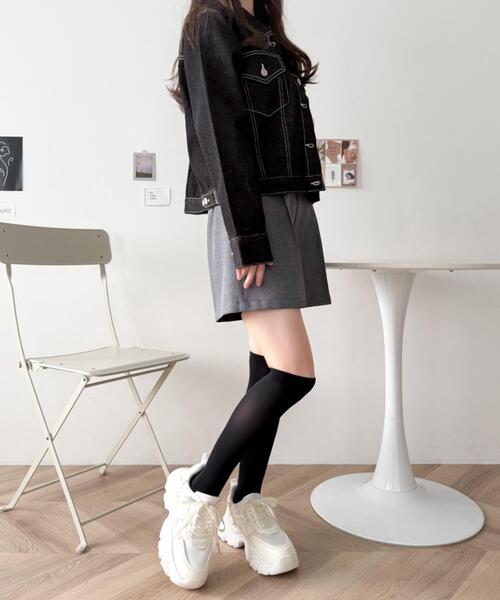 WEGO（ウィゴー）の「WEGO/リボンデザイン厚底スニーカー（スニーカー・レディース・ブラック/ホワイト・MEDIUM/SMALL/LARGE）」の3枚目の写真