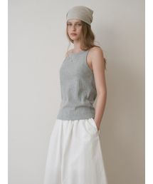 Milk tea sleeveless (gray)