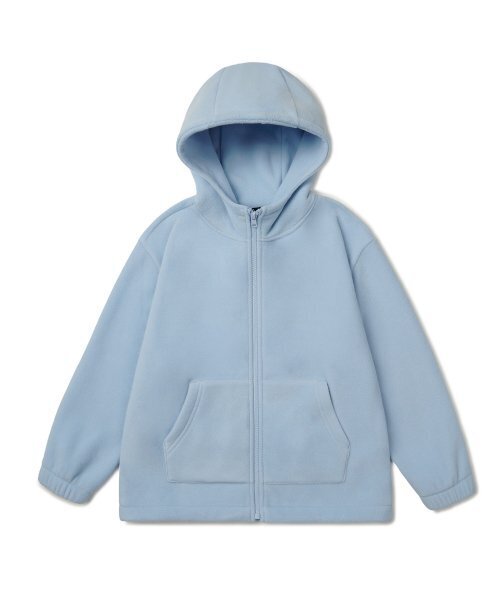 MUSINSA STANDARD KIDS（ムシンサスタンダードキッズ）の「オーバーサイズポラフリースフードパーカージップアップ[ブルーグレー]（ブルゾン・レディース・その他・110/120/130/140/150）」の2枚目の写真
