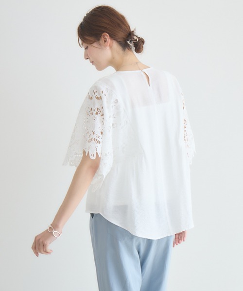 KATHARINE ROSS（キャサリンロス）の「【KATHARINE ROSS】マーガレット刺繍袖ブラウス（シャツ/ブラウス・レディース・ホワイト/ベージュ・FREE）」の14枚目の写真