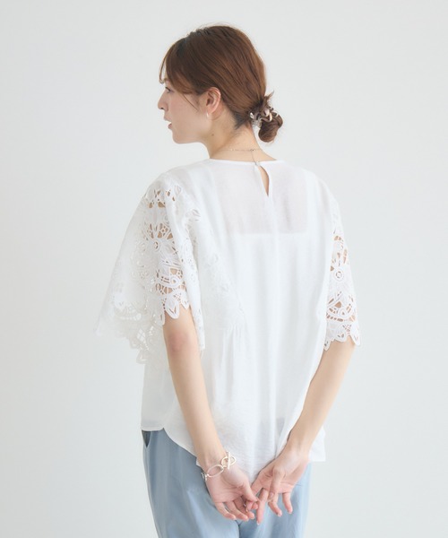 KATHARINE ROSS（キャサリンロス）の「【KATHARINE ROSS】マーガレット刺繍袖ブラウス（シャツ/ブラウス・レディース・ホワイト/ベージュ・FREE）」の15枚目の写真