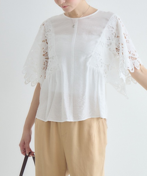 KATHARINE ROSS（キャサリンロス）の「【KATHARINE ROSS】マーガレット刺繍袖ブラウス（シャツ/ブラウス・レディース・ホワイト/ベージュ・FREE）」の21枚目の写真