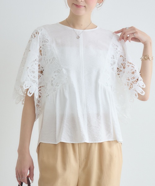 KATHARINE ROSS（キャサリンロス）の「【KATHARINE ROSS】マーガレット刺繍袖ブラウス（シャツ/ブラウス・レディース・ホワイト/ベージュ・FREE）」の22枚目の写真