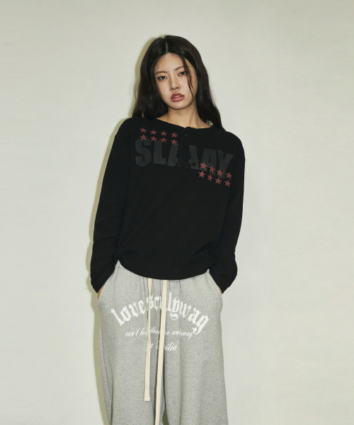SCALLYWAG（スカリーワグ）の「SLAAY ワッフルヘンリーネックロングスリーブ[ブラック]（Tシャツ/カットソー・レディース・その他・MEDIUM/LARGE）」の11枚目の写真
