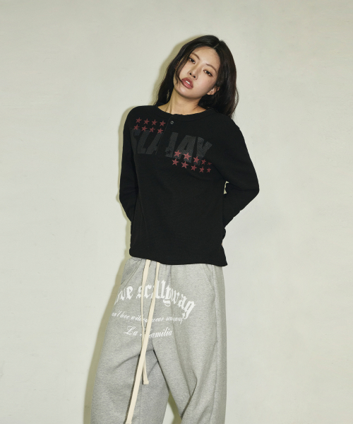SCALLYWAG（スカリーワグ）の「SLAAY ワッフルヘンリーネックロングスリーブ[ブラック]（Tシャツ/カットソー・レディース・その他・MEDIUM/LARGE）」の12枚目の写真