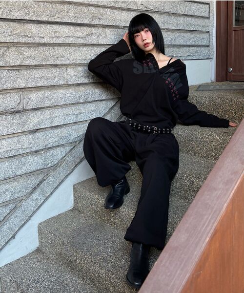SCALLYWAG（スカリーワグ）の「SLAAY ワッフルヘンリーネックロングスリーブ[ブラック]（Tシャツ/カットソー・レディース・その他・MEDIUM/LARGE）」の4枚目の写真
