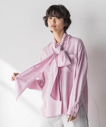 MAYSON GREY | ボウタイ付きデニムシャツ≪洗濯機で洗える≫(シャツ/ブラウス)