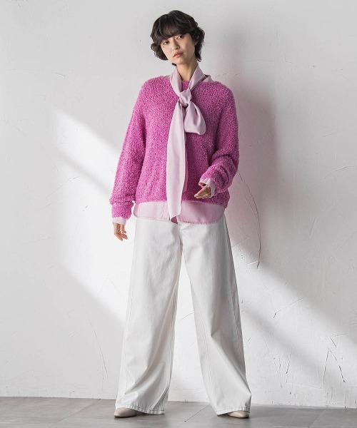 MAYSON GREY（メイソングレイ）の「ボウタイ付きデニムシャツ≪洗濯機で洗える≫（シャツ/ブラウス・レディース・ピンク/ブルー・M）」の22枚目の写真