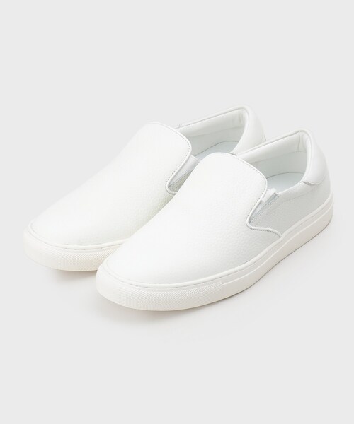 TAKEO KIKUCHI(タケオキクチ)の「レザースリッポン(スニーカー・メンズ・ブラック/ホワイト・70/60)」の1枚目の写真