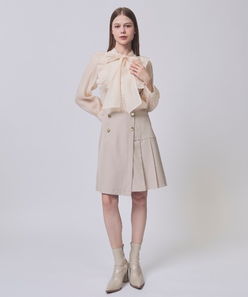 SWINGLE（スウィングル）の「【2/20(Fri)発売】シアーBIGリボンタイブラウス（シャツ/ブラウス・レディース・ピンク/ミント/オフホワイト/クリーム・FREE）」の9枚目の写真