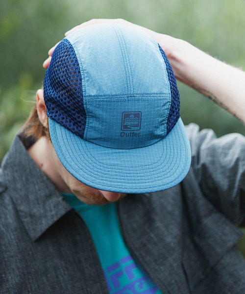 The DUFFER of ST.GEORGE（ザダファーオブセントジョージ）の「TECH RIPSTOP TRAIL MESH CAP：リップストップ×メッシュ コンビネーション トレイルキャップ（キャップ・メンズ・ブラック/ブルー・F）」の10枚目の写真