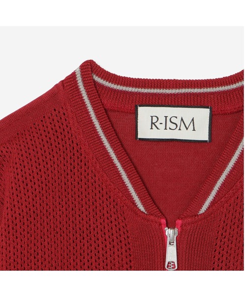R-ISM(リズム)の「【洗える】ストローヤーンニットブルゾン(カーディガン/ボレロ・レディース・ライトイエロー/ブラック/ライトグレー/レッド・4)」の13枚目の写真