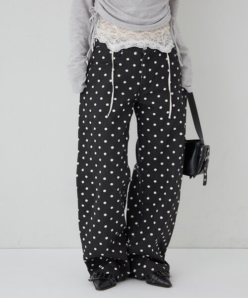 WHO'S WHO gallery（フーズフーギャラリー）の「アソートドットローライズパンツ（その他パンツ・レディース・ブラック/ネイビー・MEDIUM/SMALL）」の11枚目の写真