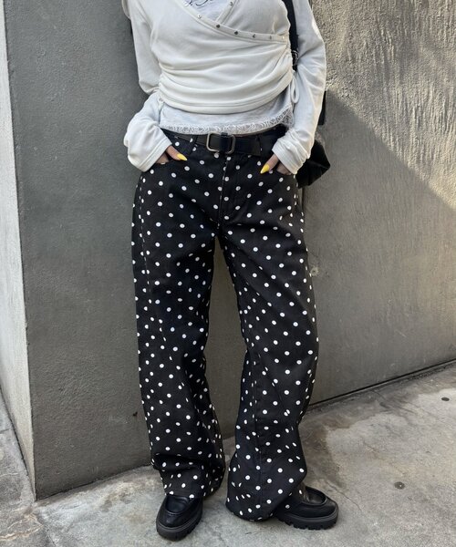 WHO'S WHO gallery（フーズフーギャラリー）の「アソートドットローライズパンツ（その他パンツ・レディース・ブラック/ネイビー・MEDIUM/SMALL）」の18枚目の写真
