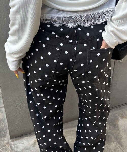 WHO'S WHO gallery（フーズフーギャラリー）の「アソートドットローライズパンツ（その他パンツ・レディース・ブラック/ネイビー・MEDIUM/SMALL）」の21枚目の写真