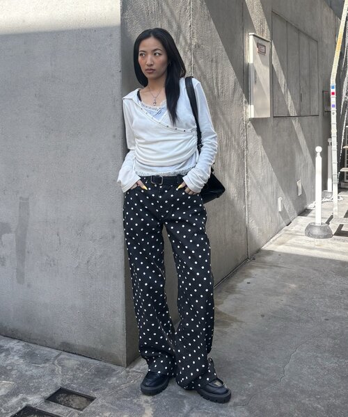 WHO'S WHO gallery（フーズフーギャラリー）の「アソートドットローライズパンツ（その他パンツ・レディース・ブラック/ネイビー・MEDIUM/SMALL）」の22枚目の写真