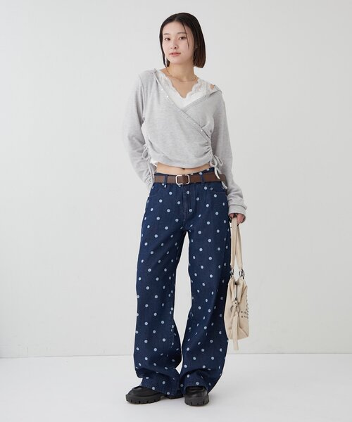 WHO'S WHO gallery（フーズフーギャラリー）の「アソートドットローライズパンツ（その他パンツ・レディース・ブラック/ネイビー・MEDIUM/SMALL）」の4枚目の写真