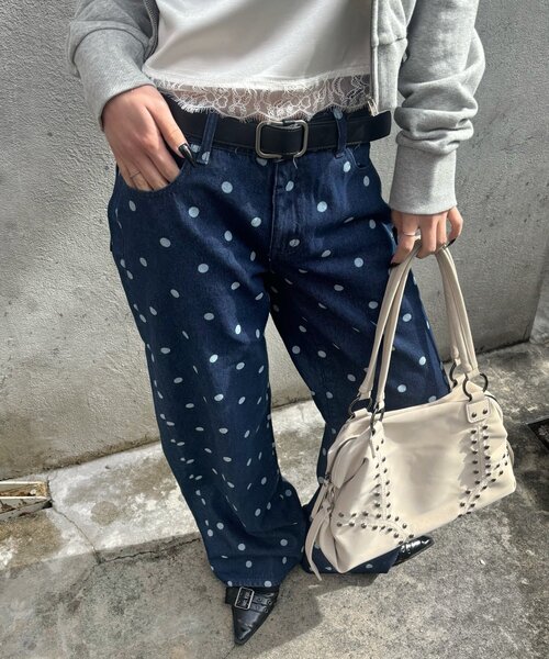 WHO'S WHO gallery（フーズフーギャラリー）の「アソートドットローライズパンツ（その他パンツ・レディース・ブラック/ネイビー・MEDIUM/SMALL）」の5枚目の写真