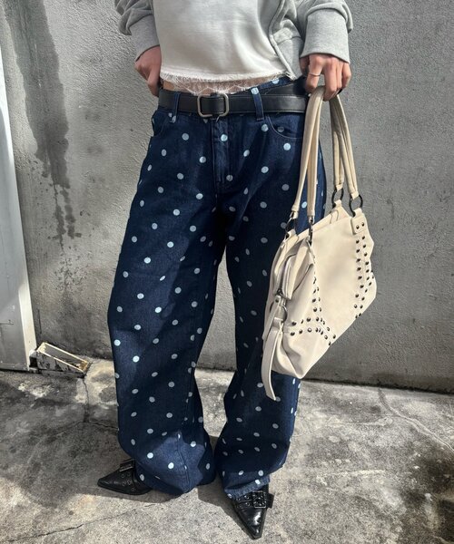 WHO'S WHO gallery（フーズフーギャラリー）の「アソートドットローライズパンツ（その他パンツ・レディース・ブラック/ネイビー・MEDIUM/SMALL）」の6枚目の写真