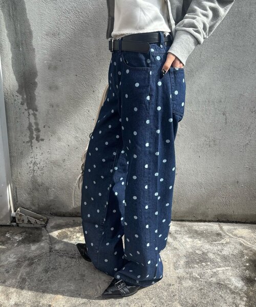 WHO'S WHO gallery（フーズフーギャラリー）の「アソートドットローライズパンツ（その他パンツ・レディース・ブラック/ネイビー・MEDIUM/SMALL）」の7枚目の写真