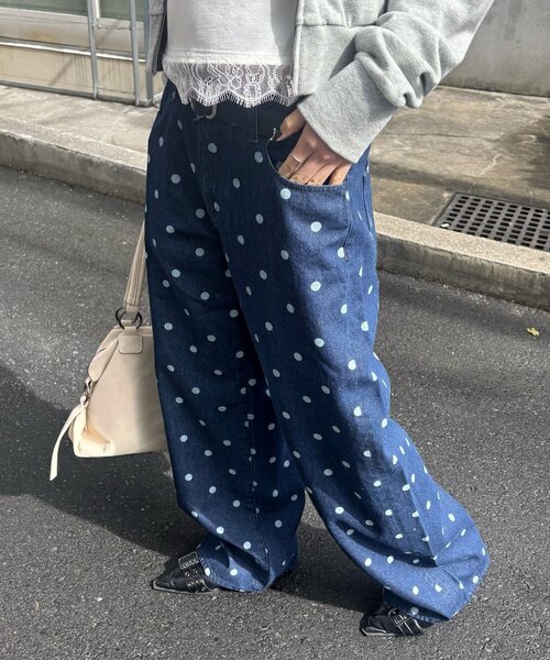 WHO'S WHO gallery（フーズフーギャラリー）の「アソートドットローライズパンツ（その他パンツ・レディース・ブラック/ネイビー・MEDIUM/SMALL）」の8枚目の写真