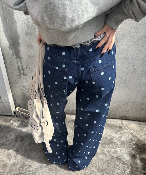 WHO'S WHO gallery（フーズフーギャラリー）の「アソートドットローライズパンツ（その他パンツ・レディース・ブラック/ネイビー・MEDIUM/SMALL）」の9枚目の写真