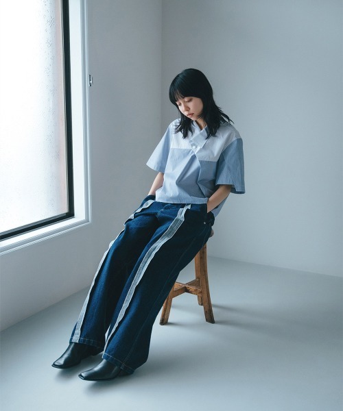 セール】center seam denim trousers（デニムパンツ）｜soduk