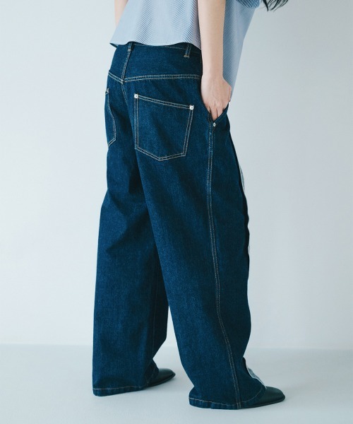 濃紺美品★アナクロノーム★デニムスラックス★トラウザー★34★センタークリーツ★ ANACHRONORM – union-onlinestore パンツ