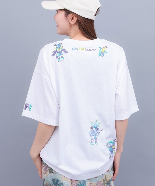 チチカカ(チチカカ)の「カッチーナ刺繍Tシャツ(Tシャツ/カットソー・レディース・マスタード/ブラック/ホワイト・FREE)」の18枚目の写真