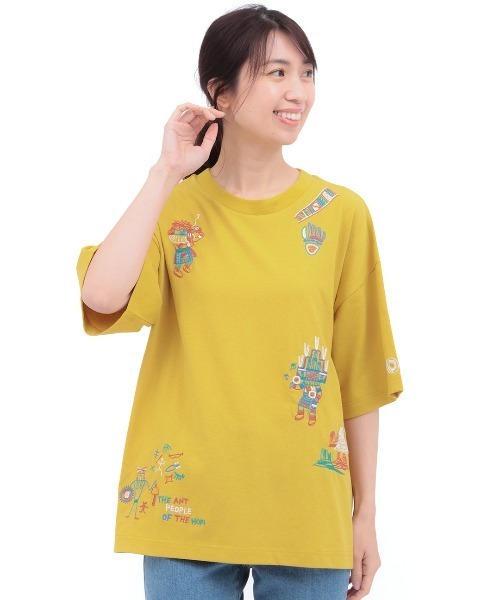 チチカカ(チチカカ)の「カッチーナ刺繍Tシャツ(Tシャツ/カットソー・レディース・マスタード/ブラック/ホワイト・FREE)」の6枚目の写真