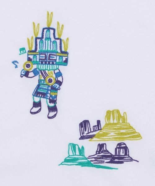 チチカカ(チチカカ)の「カッチーナ刺繍Tシャツ(Tシャツ/カットソー・レディース・マスタード/ブラック/ホワイト・FREE)」の11枚目の写真